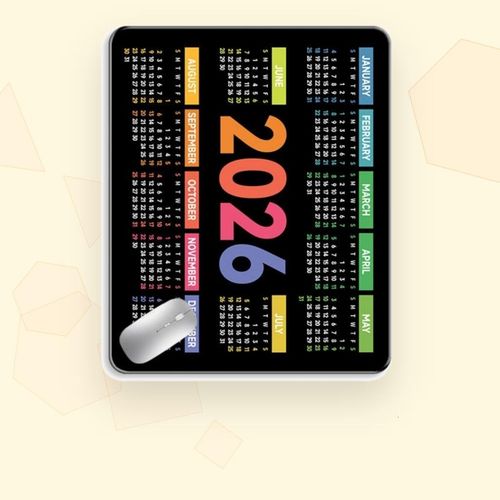 2026년 달력 시리즈 방수 코팅이 적용된 마우스패드 롱지 사용과 안정적인 마우스 움직임에 적합한 데스크 매트