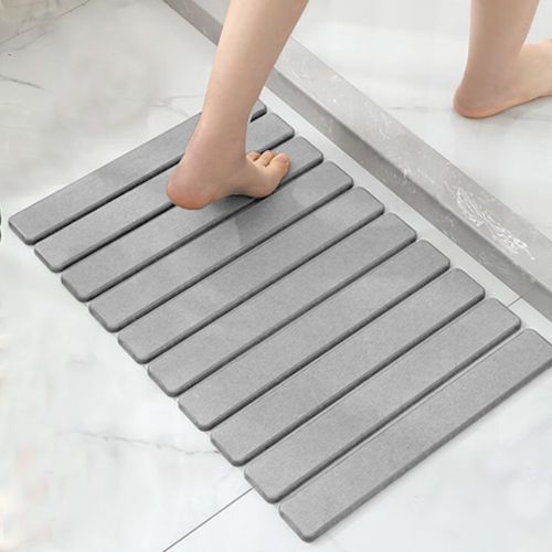 리보아 주방 접이식 규조토 발매트 딱딱한 화장실 욕실 앞 발매트, 연그레이