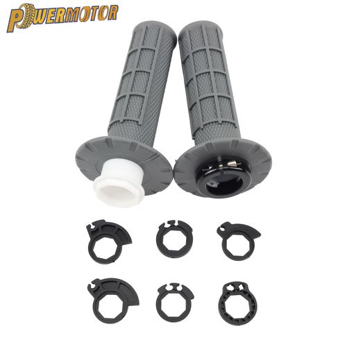 회색 7/8인치 22mm 범용 오토바이 그립 스냅온 캠 핸드 그립 (KTM CRF SXF EXC 야마하 혼다 가와사키 스즈키 모토크로스 더트 바이크 용), 1세트, 회색