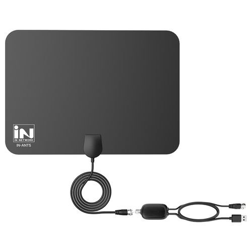 인네트워크 UHD/HD 지원 공중파 지상파 수신기 디지털TV 수신 실내용 캠핑용 DTV 안테나 5M, IN-ANT5