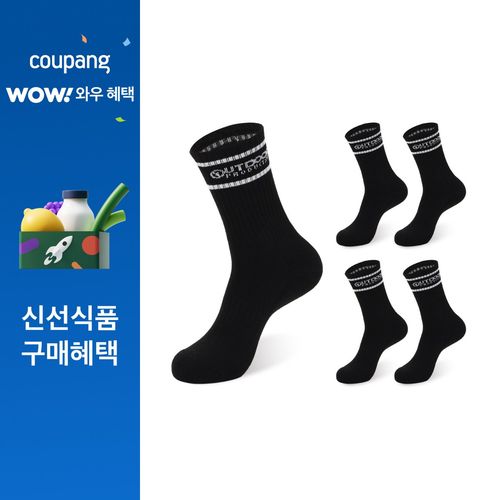 아웃도어프로덕츠 클래식 더블 쿠션 크루 양말 5족 세트, 블랙, 1세트