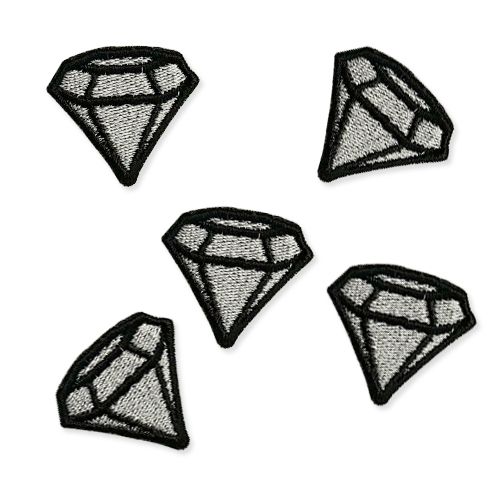 다리미로 붙이는 다이아몬드 미니 열접착 자수 와펜 패치 3cm 5개입, 혼합색상