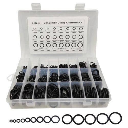 ITL 고무 오링 세트 실리콘 블랙 고무링 내열 NBR 24종 740PCS, 1세트