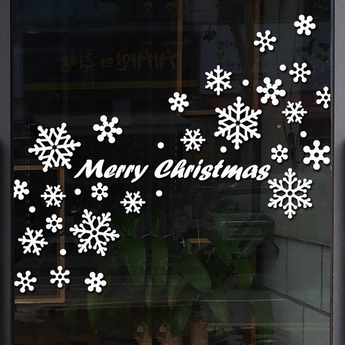 눈꽃A 크리스마스 스티커 눈꽃스티커 크리스마스장식 크리스마스 눈꽃 유리창 시트지, 화이트, 1개