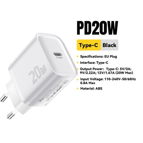 Essager 20W USB C타입 충전기 PD 고속 충전 아이폰 16 15 14 Pro 퀵차지 3.0 휴대폰 충전기
