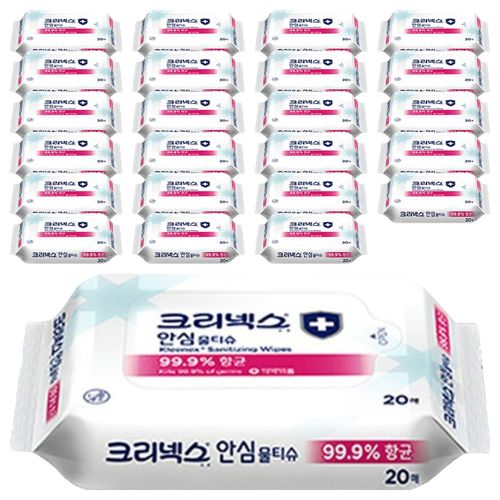 크리넥스 안심 물티슈, 20매, 24개