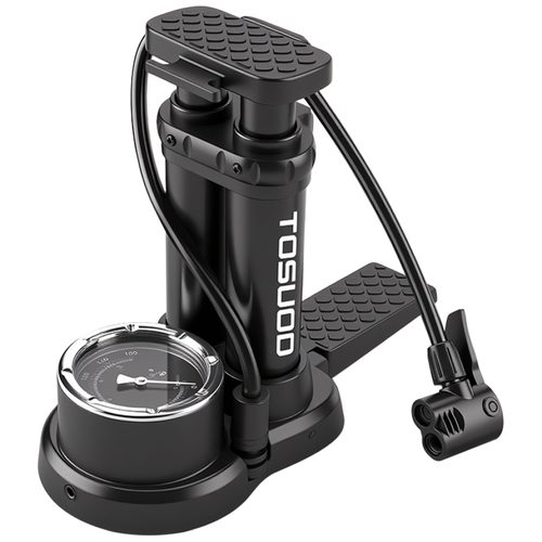 토스오드 200PSI 초고속 자전거 펌프 자동차 농구 발펌프, 1개, 블랙