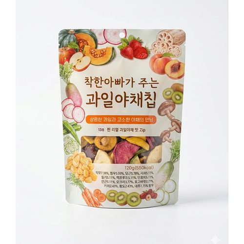 크리스피 동결건조 과일 야채 믹스칩 과자 120g, 20개, 120g