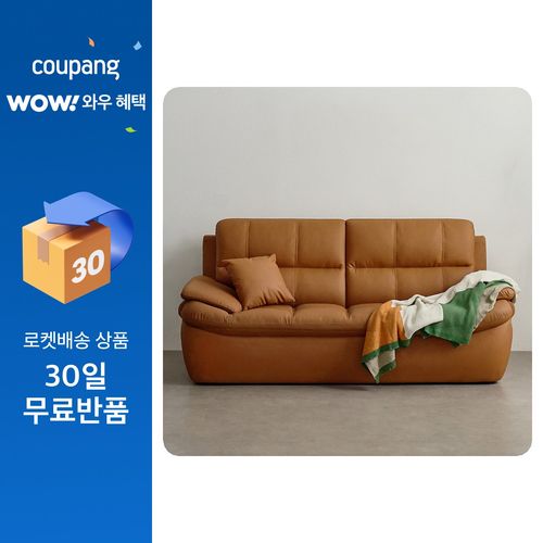 퍼리든 누벨라 가죽 3인용 쇼파 + 쿠션 세트 방문설치