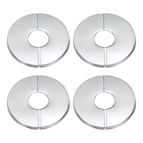 uxcell 벽 캡 4개 22×65mm 내경×외경 에어컨 배관 커버 201 스테인레스 스틸 구멍 막힘 벽 패널 드레인 캡 수관 수도꼭지 장식용 실버