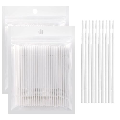 Dming 200PCS 마이크로 어플리케이터 브러시 미니 면봉 속눈썹 연장용 그라프트 전용 일회용 마이크로왑 메이크업 및 청결 퍼스널 케어 화이트 1