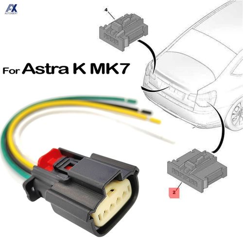 Holden Opel Vauxhall Astra K Mk7 BK BL 2015-2021 후면 테일 라이트 램프 4Pin 커넥터 피그 테일 플러그