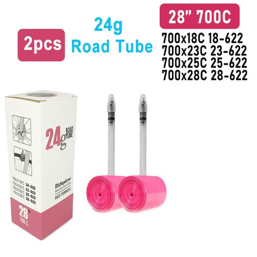 RideNow 초경량 로드 바이크 이너 튜브 내구성 TPU 타이어 프렌치 밸브 24g 700X18 23 25 28c 45mm 65mm 85mm 길이