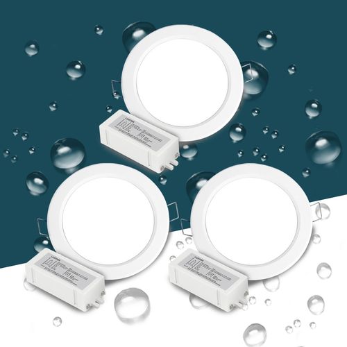 방습 led 매입등 안정기 DC컨버터 6인치 15W 삼성칩, 3개, 주광색