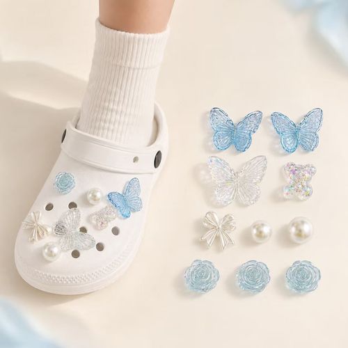 블루 나비 귀여운 곰 DIY 신발 액세서리