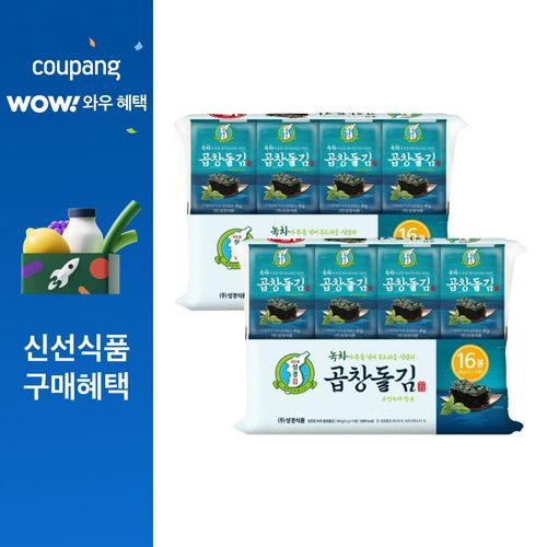 지도표성경김 녹차 곱창돌김, 4g, 32개