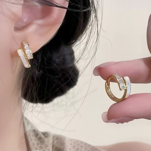 Youmi 여성 14K 도금 원터치 귀걸이 우아한 감성 선물 추천 LK06