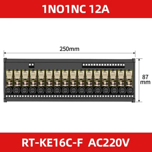 RJ1S RJ2S DIN 레일 마운트 소켓 릴레이 모듈 220V AC DC 16 채널 PLC 제어 5핀 8핀 16A 24VDC 고전력 산업 자동화
