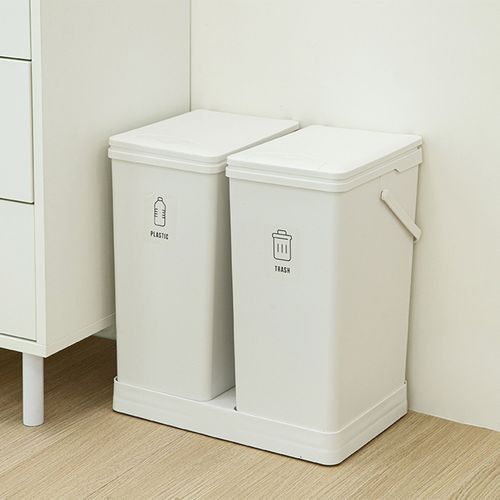 코멧 원터치 2칸 분리수거함 20L