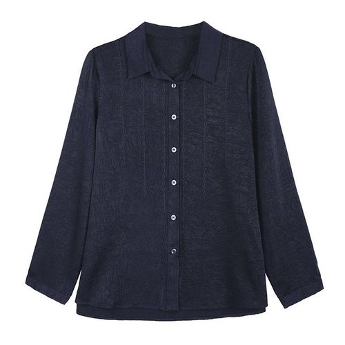 가을 빅사이즈 루즈핏 레이스 카라 폴리에스터 긴팔 블라우스